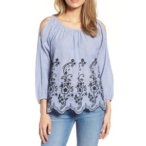 Velvet by Graham Spencer embroidered top